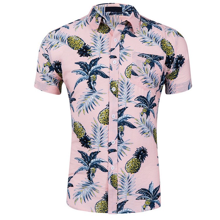 Hawaii Style Wholesale Flower Print Polyester Flannel Shirt Boy