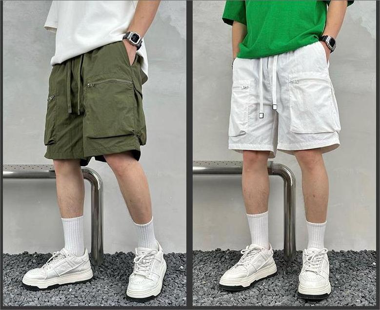 Nylon Screen Print Jogger 6 pocket Cargo Shorts For Men Half Pants