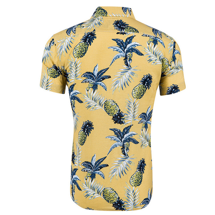 Hawaii Style Wholesale Flower Print Polyester Flannel Shirt Boy