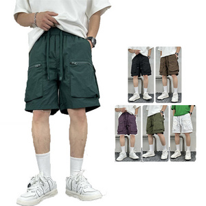 Nylon Screen Print Jogger 6 pocket Cargo Shorts For Men Half Pants