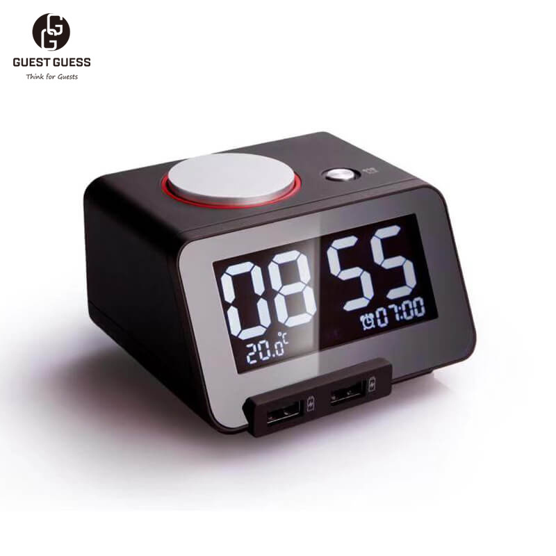 Guest Guess 2023 Hotel Sale Portable Mini Speaker With Alarm Clock Mini Led Digital Clock Bedside Table