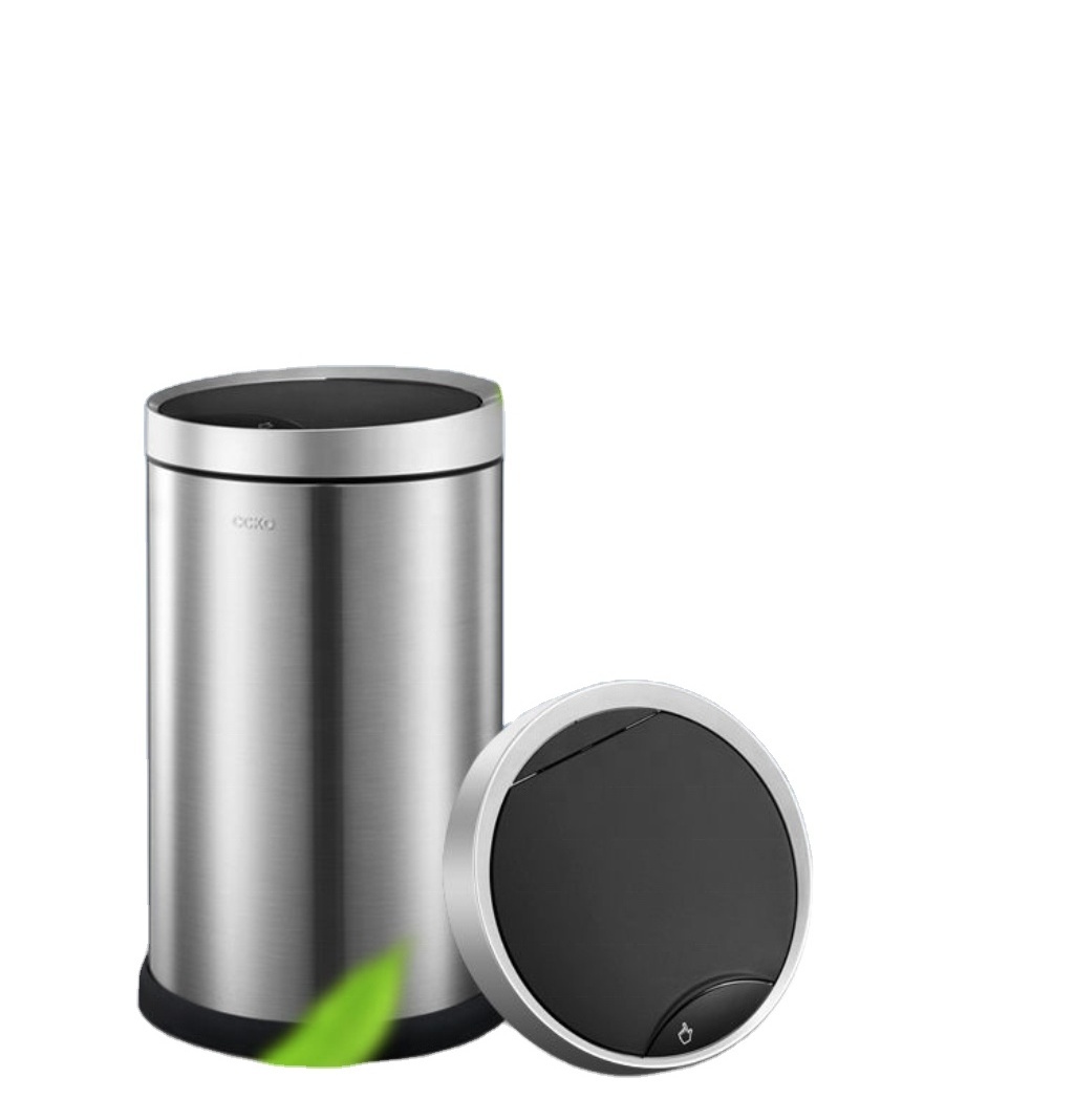 2022 6L Cylinder Touchless Sensor Trash Can Brushed Stainless Steel Automatic Dustbin Smart Waste Bin