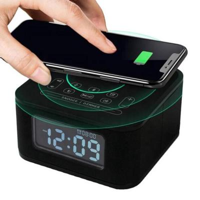 2023 Guest Guess Wireless Charger For Mobile Phone Dual USB Digital Alarm Clock Table Digital Led Wireless Charger Clock