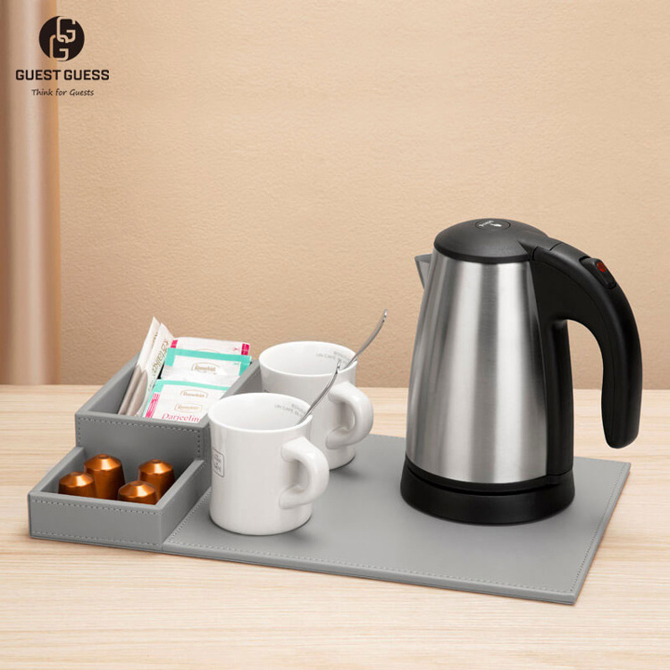 Guest Guess Custom Made 2 Years Warranty Hospitality Tray Hotel Guest Room Electric Kettle Tray Set