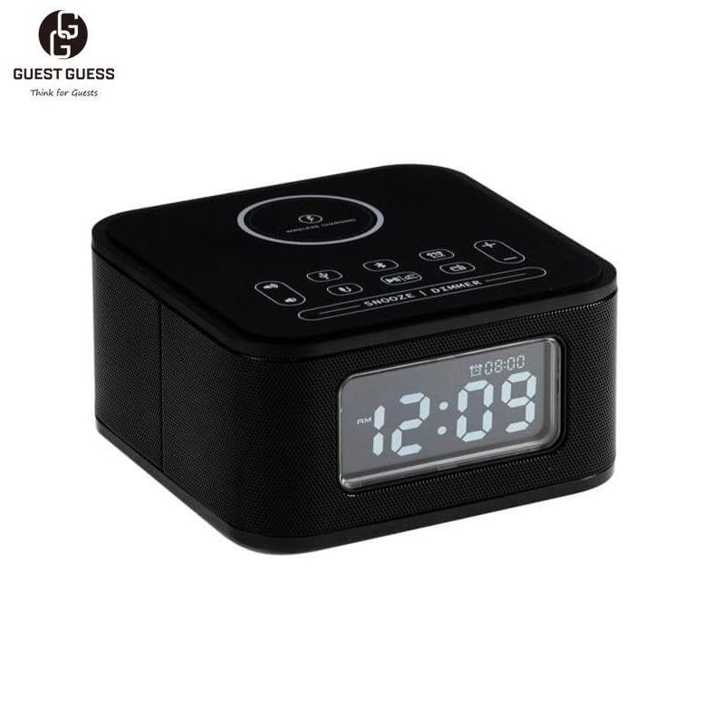 2023 Guest Guess Wireless Charger For Mobile Phone Dual USB Digital Alarm Clock Desk & Table Led Induction Charger Alarm Clock