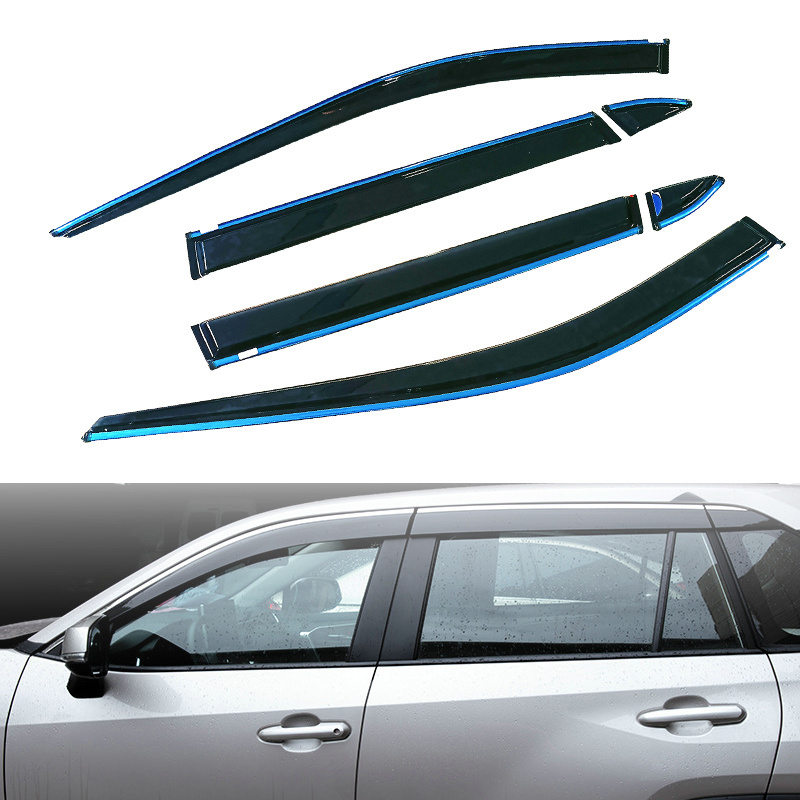 Fit for Toyota Rav4 XA50 2019-2022 6-Pcs Chrome Trim Plastic PC Car Window Visor Exterior Vent Sun Rain Guard Shield Deflector