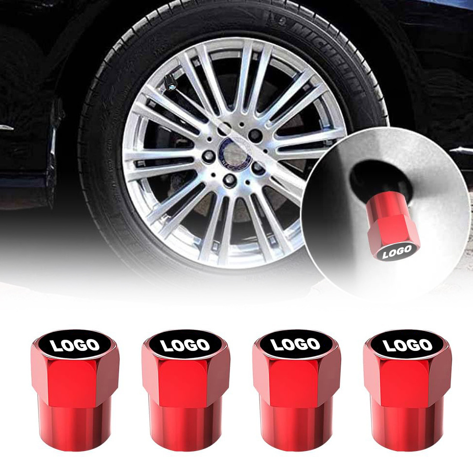 Custom Logo Colorful Metal Tire Valve Stem Covers Car Motorcycle Bike Wheel Rim Valve Caps Customizable Auto Parts