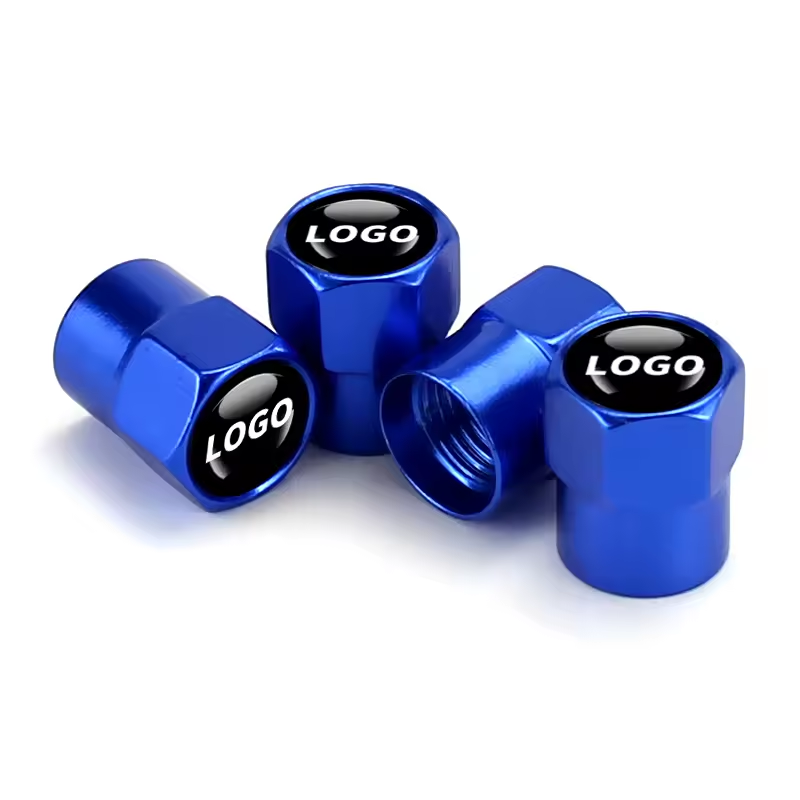 Custom Logo Colorful Metal Tire Valve Stem Covers Car Motorcycle Bike Wheel Rim Valve Caps Customizable Auto Parts