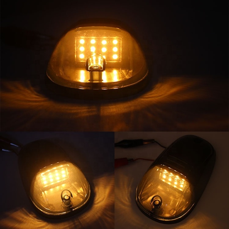 Smoked Lens LED Truck Cab Lights Roof Lights Clearance Marker Amber LED Roof Top Lamp Running Lights For Pickup Car Off Road 4x4