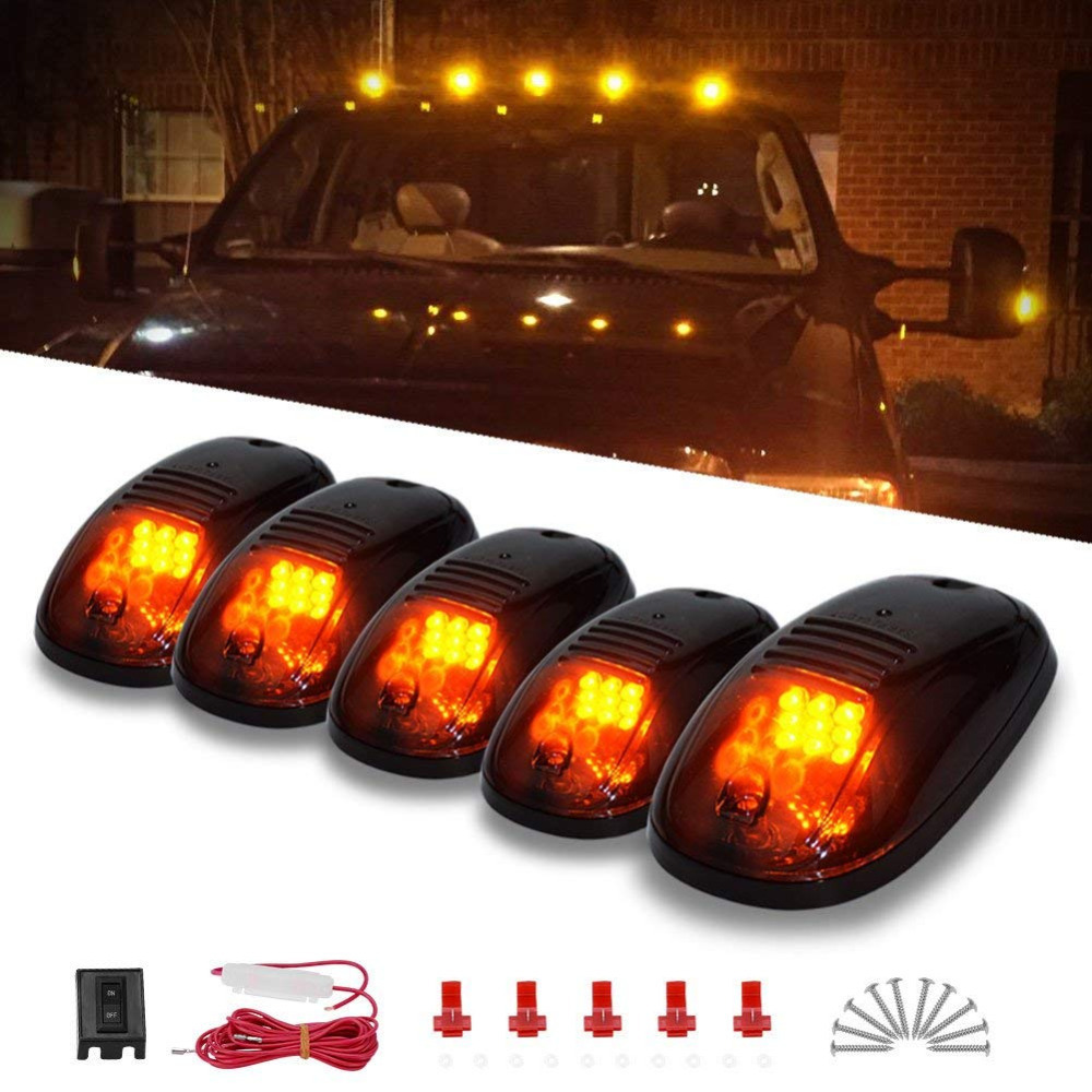 5PCS 1SET amber led Cab Lights Top Running Led Marker Light led car roof light truck top indicator For Pickup Car Off Road 4x4