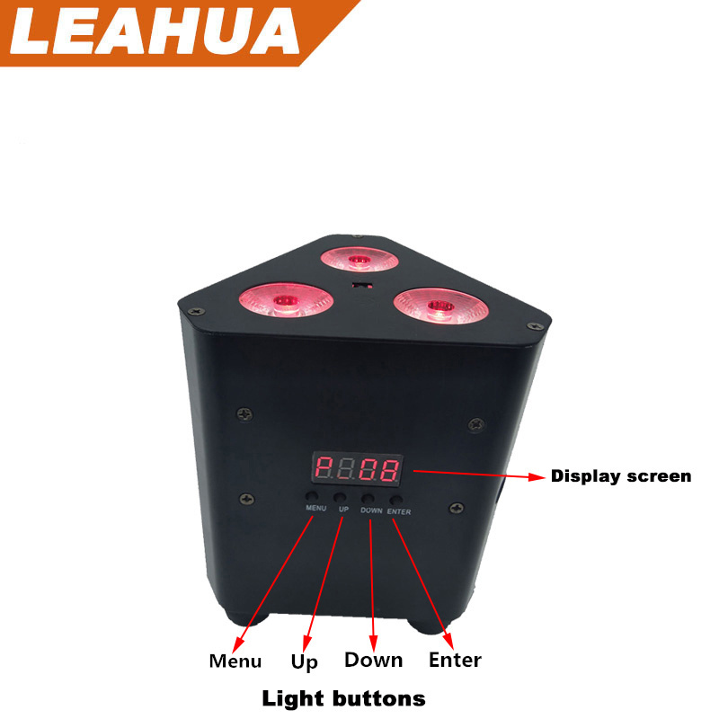 Hot sale 3x10w rgb 3in1 led DMX led stage lighting, battery powered party dmx 512 mini par can light dj equipment LEAHUA