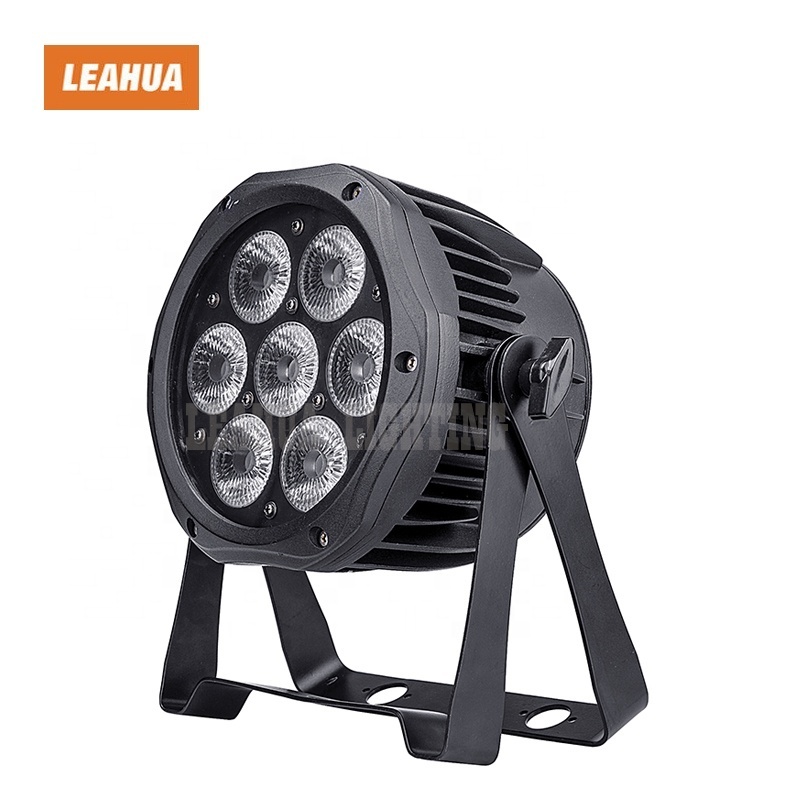 Best Selling outdoor led par light dmx Multi Color Dj 7pcs static par ip65 LED par light RGBWA+UV 6in1 7x12W