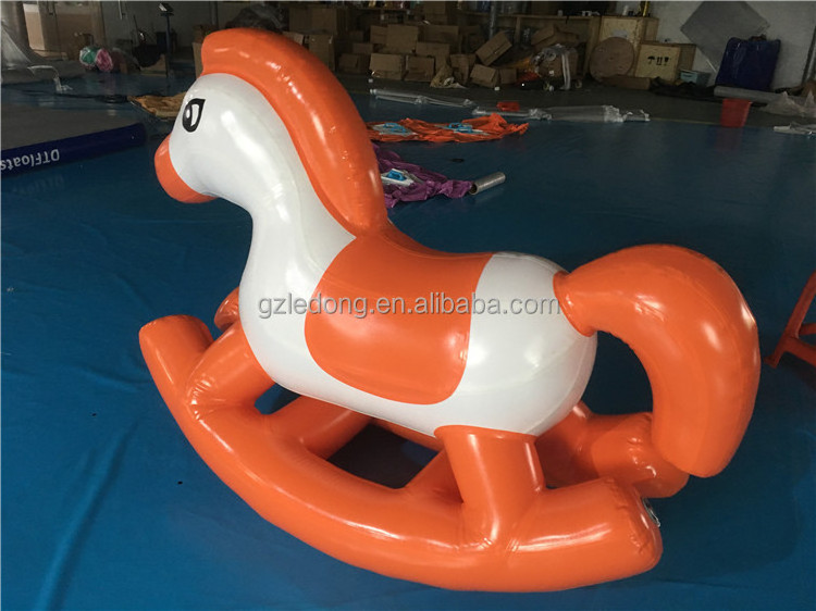 inflatable water play game sealed inflatable pony rocking horse rodeo rocking ride floating toy