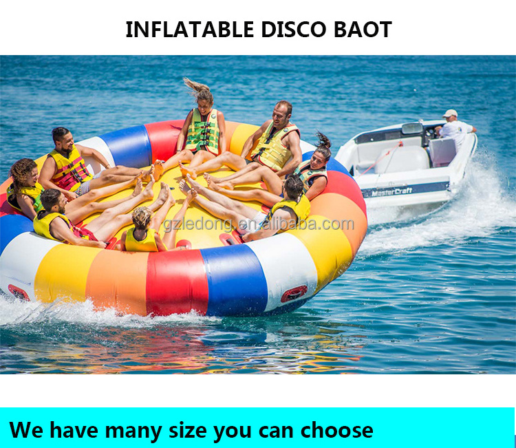 Water Toys Flying Inflatable Disco Boat Spinning UFO Towable Tube