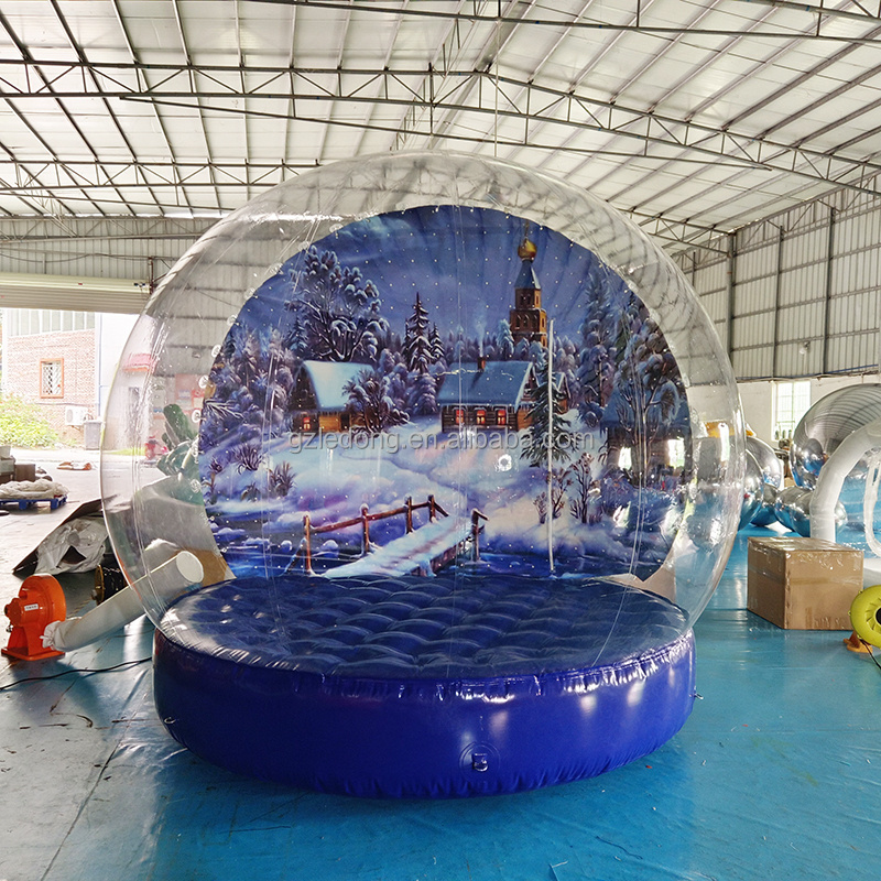 3/4m Giant Attractive Kids Human Size Blow Up Inflatable Snowglobes Inflatable Christmas Snow Globe With Blowing Snow Balloon