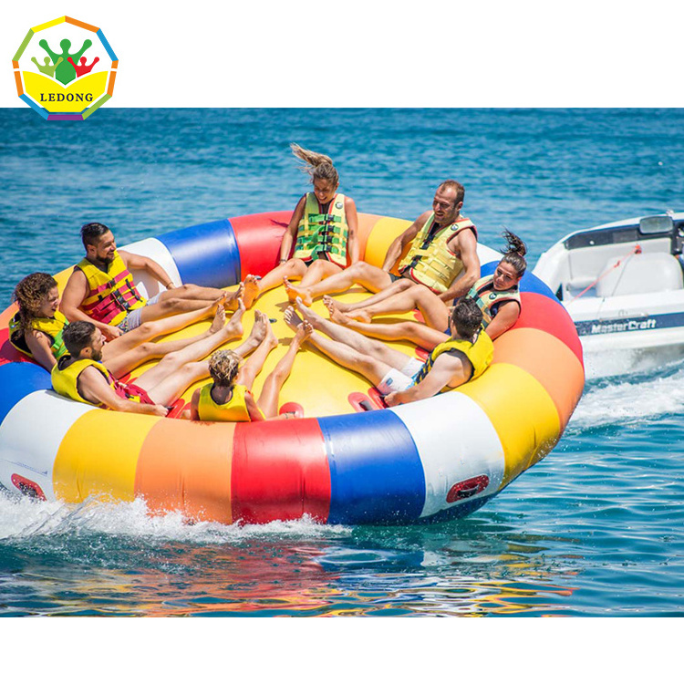 Water Toys Flying Inflatable Disco Boat Spinning UFO Towable Tube