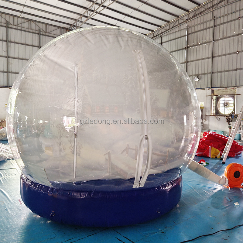 3/4m Giant Attractive Kids Human Size Blow Up Inflatable Snowglobes Inflatable Christmas Snow Globe With Blowing Snow Balloon