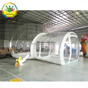 Outdoor Rental Camping Clear Transparent Inflatable Crystal Bubble Tent / Inflatable Bubble hotel room With Tunnel