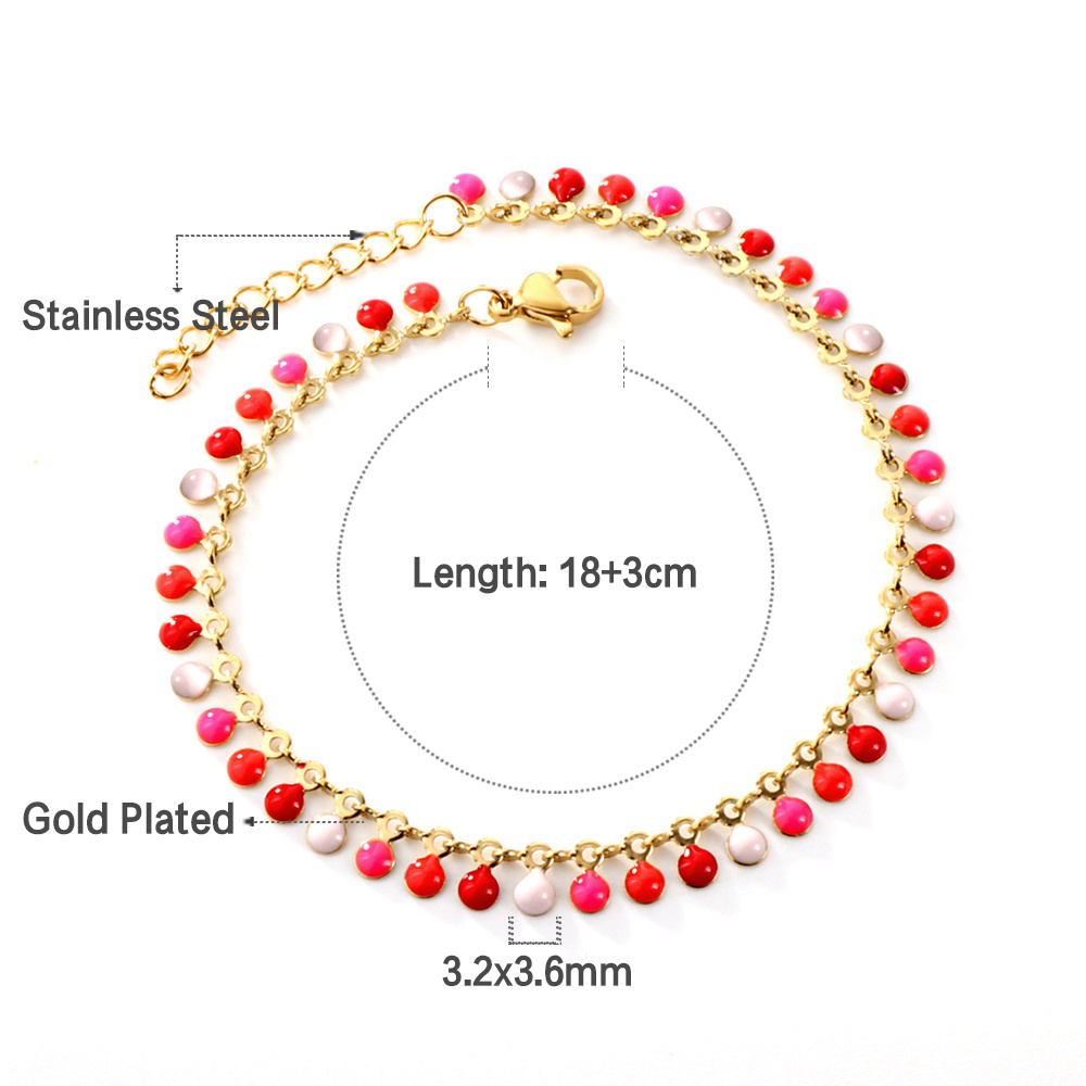 Fashion Hot Sale Colorful Round Pendant Bracelet 18k Stainless Steel Jewelry 316 for Women