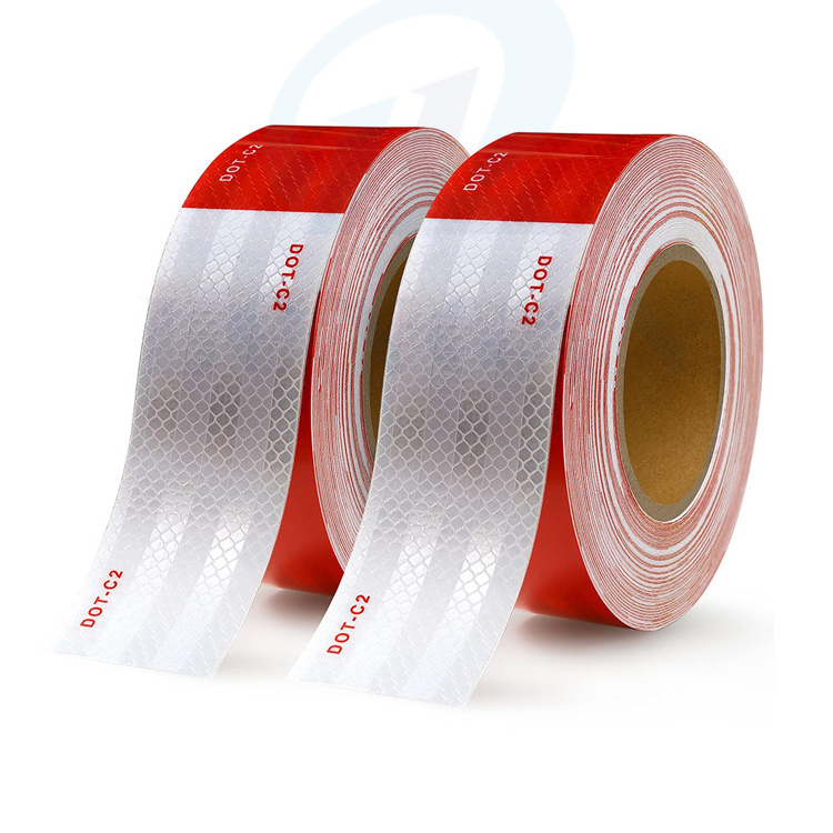 America trucks 2 inch x 160Feet Reflective Safety Tape DOT-C2 Waterproof Red and White Adhesive conspicuity tape for trailer