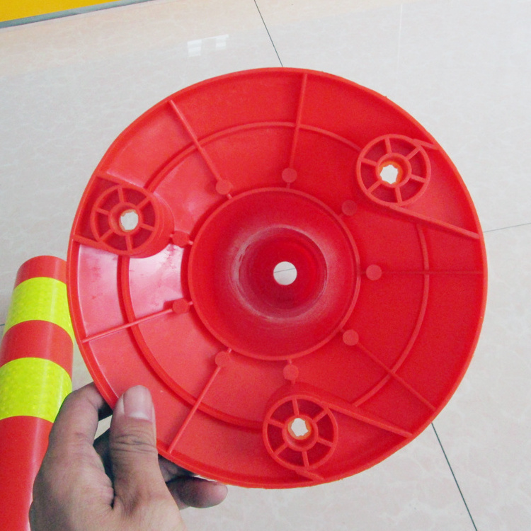 High quality 70mm*450mm red orange flexible pole PVC traffic warning post