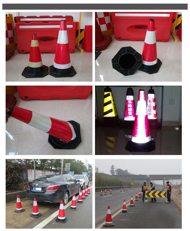 China Cheap Used 28' Reflective plastic Safety eva traffic cone 70cm