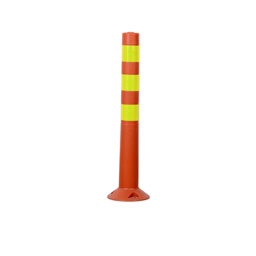 High quality 70mm*450mm red orange flexible pole PVC traffic warning post