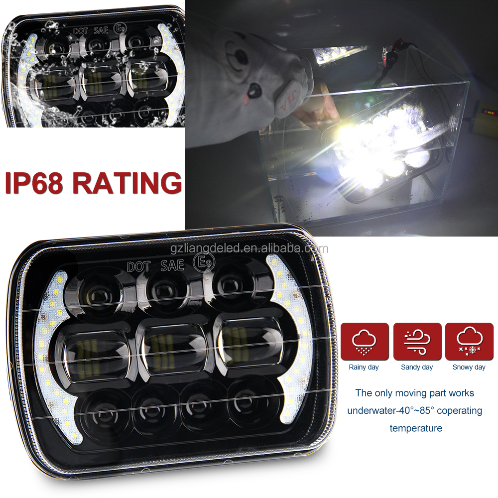 led car light  hot sale square 80w 24v  7 inch 6000K car work led headlight for jeep for car