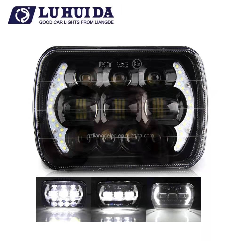 led car light  hot sale square 80w 24v  7 inch 6000K car work led headlight for jeep for car