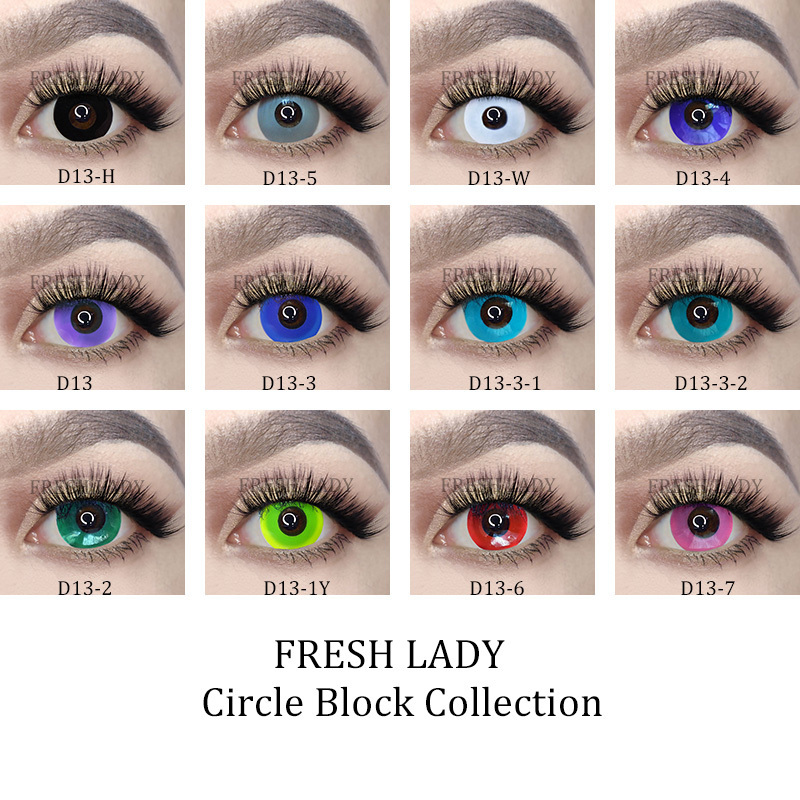 Liangguo Fresh lady Circle Block Halloween Crazy Cosplay Colored Contact Lenses