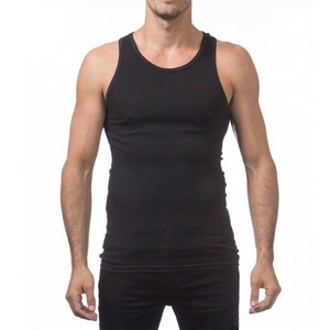 OEM Men's 100% Premium Cotton A-Shirt Top Quality Muscle Ribbed Wife Beater Tank Top