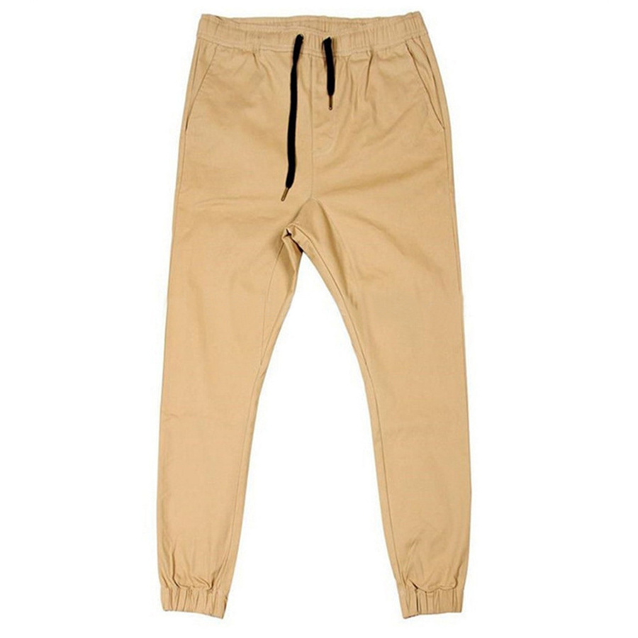 Wholesale Mens Twill Chino Cargo Baggy Sweatpants Slim Fit Jogger Pants Khaki Trousers For men