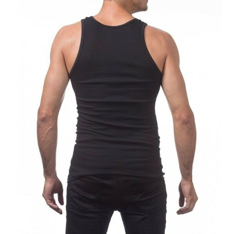 OEM Men's 100% Premium Cotton A-Shirt Top Quality Muscle Ribbed Wife Beater Tank Top