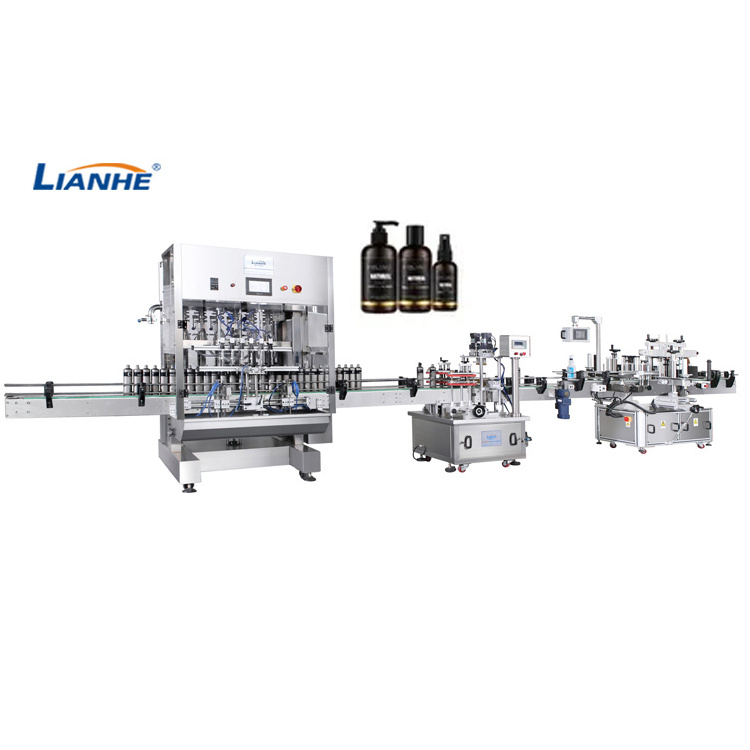 Professional Shampoo Dish Wash Liquid Soap Filler Bottling Labeling Liquid Filling Capping Machine