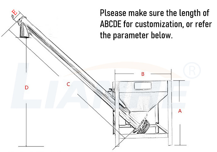 LIANHE Powder Feeding Machine Hopper Screw Auger Conveyor Feeder