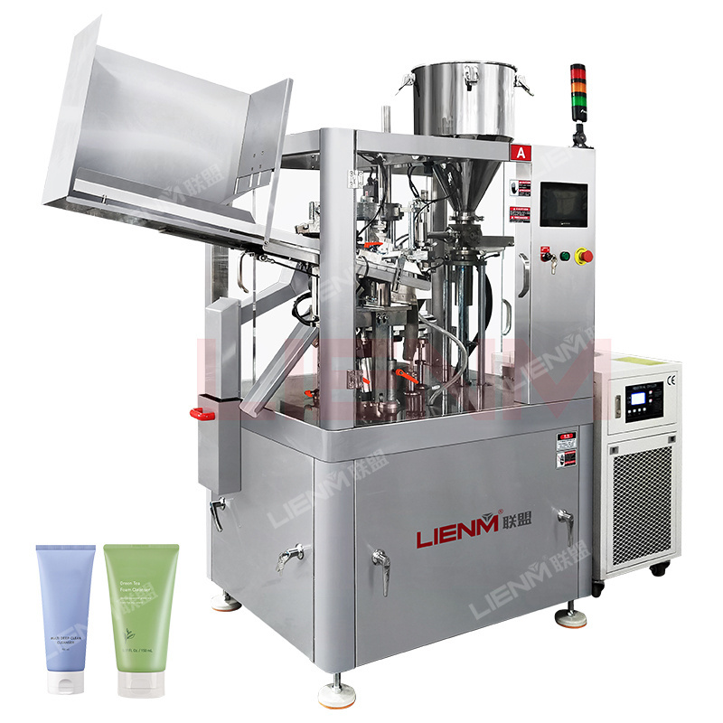 Factory Customized Automatic Cosmetic Filling Machine With Hopper Cosmetics Lotion Soft Alu Tube Filling Sealing Machine