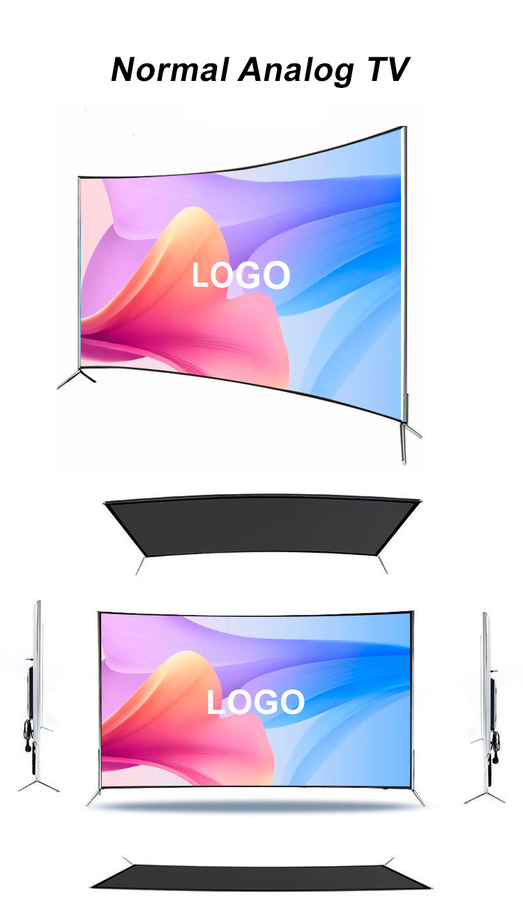 custom logo OEM unbreakable led tv smart 65 75 85 inch Android TV 4K Ultra HD Curved Big Screen wifi inteligentes Television