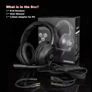 LED Light Surround Sound Bass Gamer Headphone ONIKUMA K19 3.5mm Plug & USB Port Wired Gaming Headset