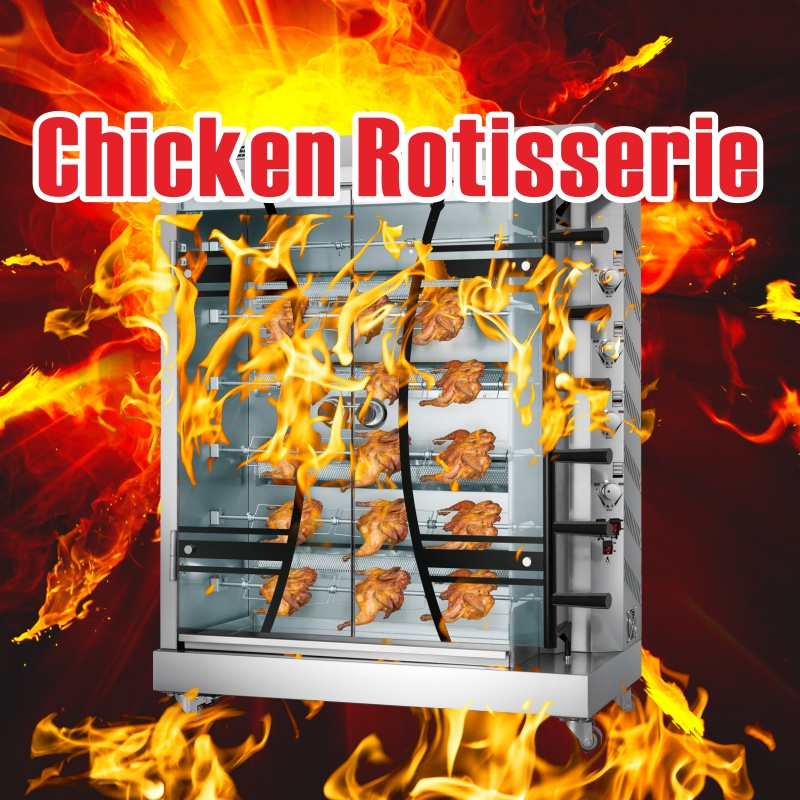 Best Price Vertical Double Door Gas 4 or 6 Rods Commercial Roasted Chicken Rotisseries Machine Chicken Rotisserie Oven