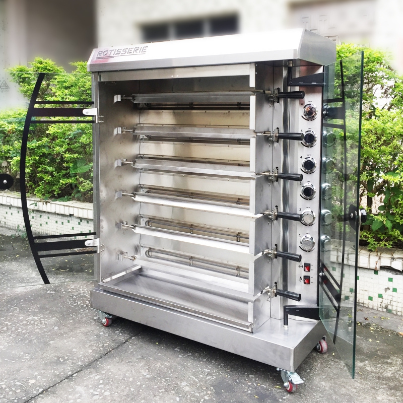 Best Price Vertical Double Door Gas 4 or 6 Rods Commercial Roasted Chicken Rotisseries Machine Chicken Rotisserie Oven