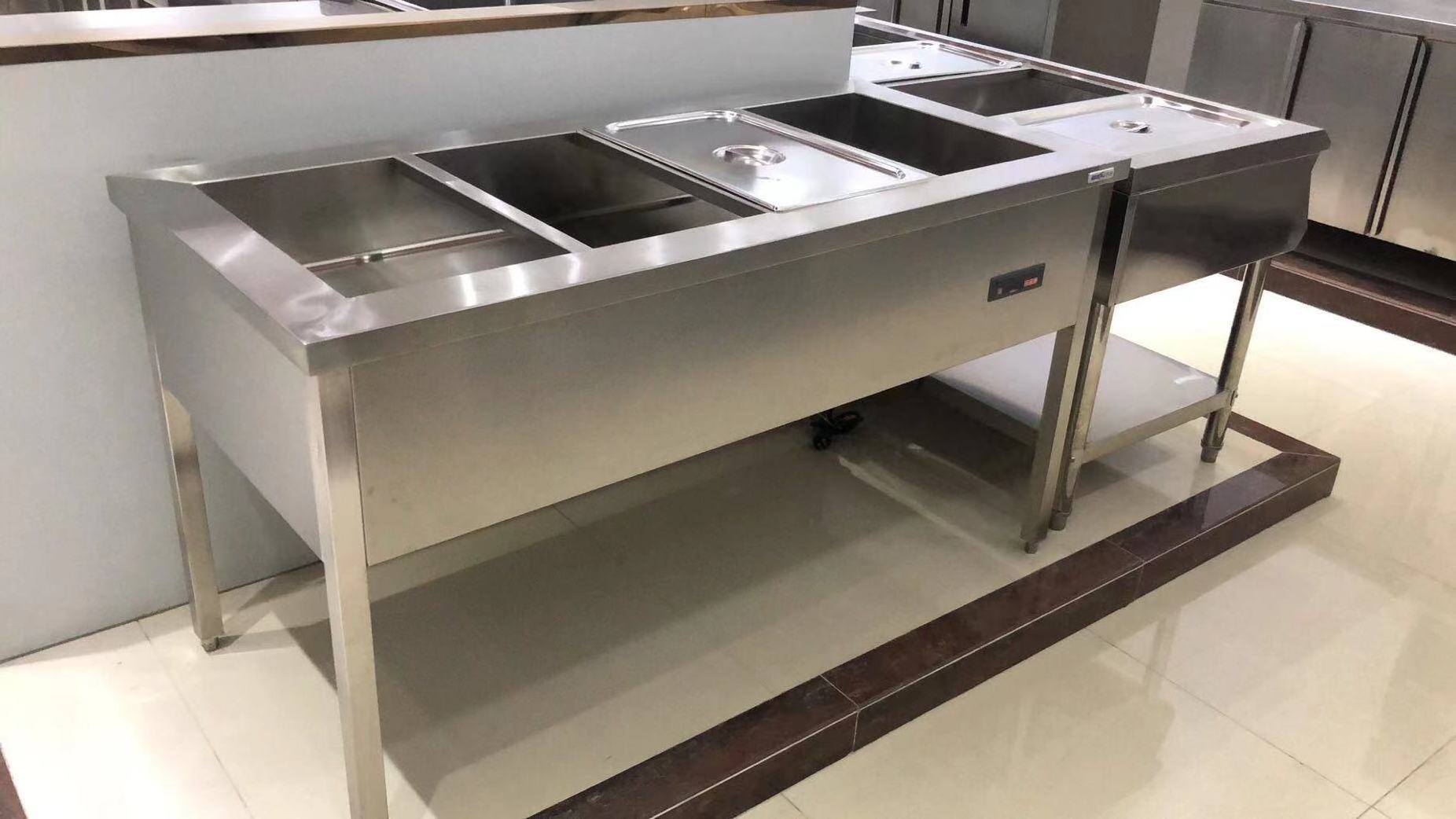 hot sale free standing stainless steel kitchen sink with work table