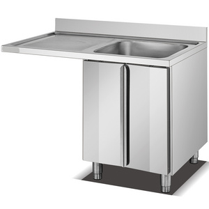 hot sale free standing stainless steel kitchen sink with work table