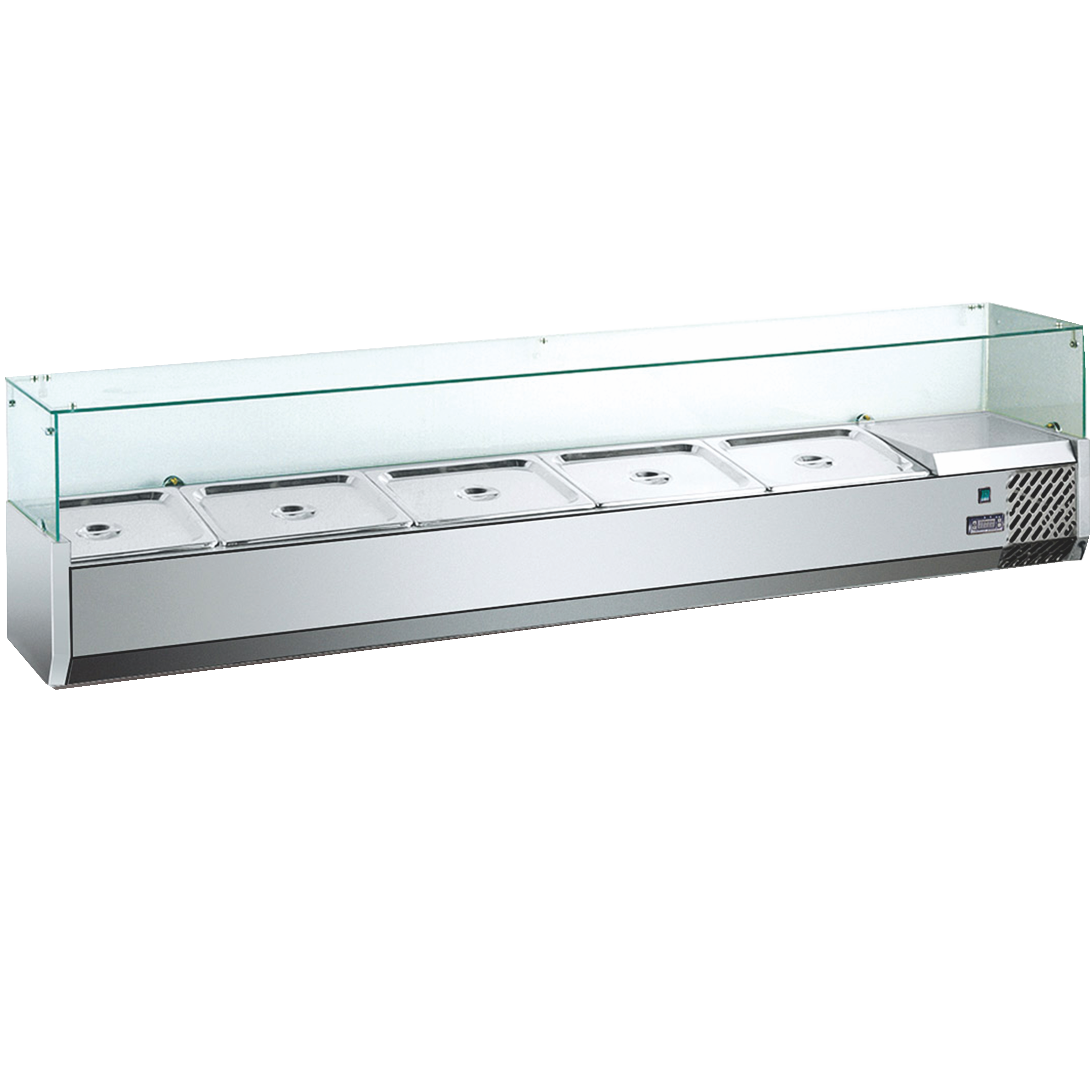 Stainless Steel Fruit commercial salad bar Salad Bar / Salad Chiller With Container / Salad Glass Counter top salad bar Display