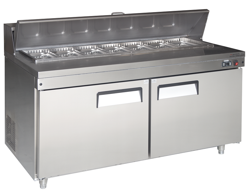 Stainless Steel Fruit commercial salad bar Salad Bar / Salad Chiller With Container / Salad Glass Counter top salad bar Display