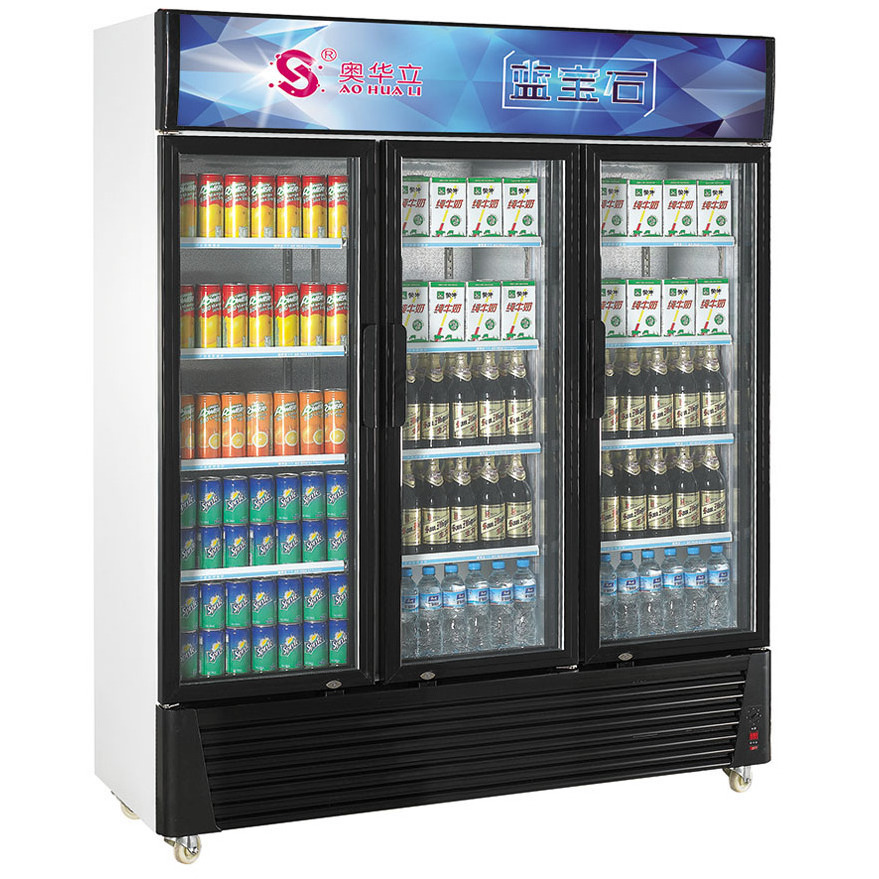 used display cooler red bull energy drink display cooler 580L sticker beverage showcase display cooler