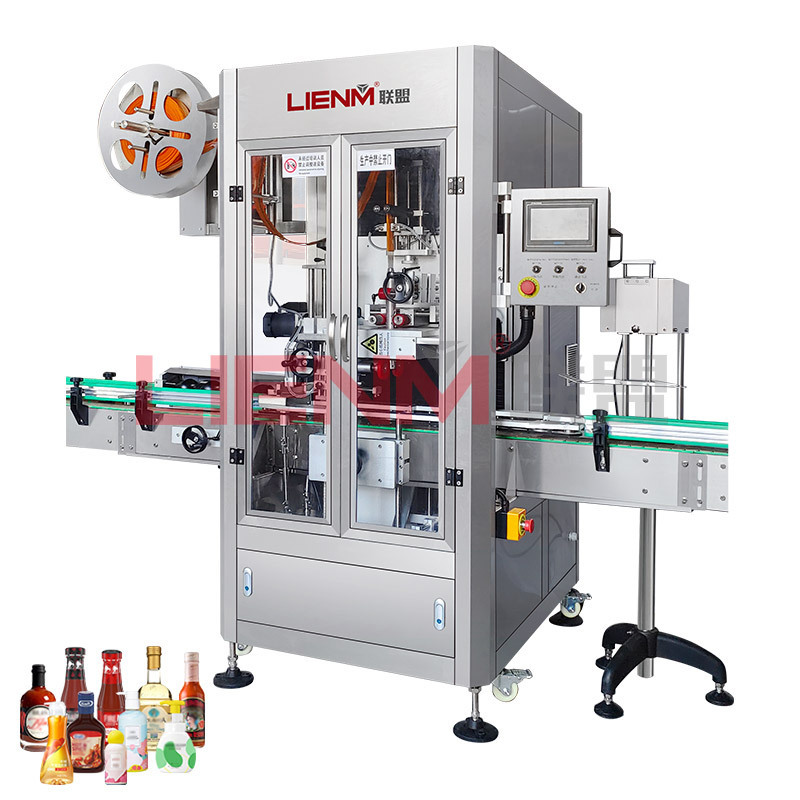 LIENM Stainless Steel Bottle Sleeve Labeling Machine Wrap Packing Machine Vertical Automatic Shrink Film Machine Production Line