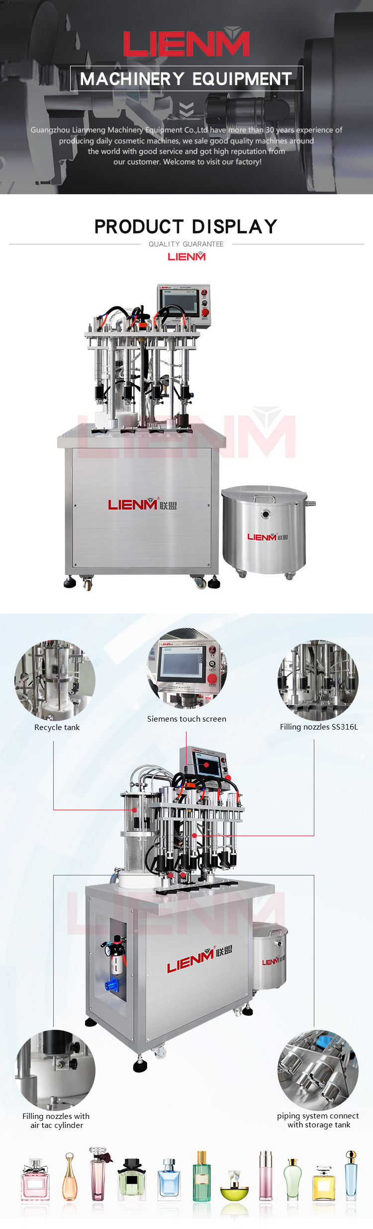 Lienm Small Manufacturing Perfume Filler Machines for Perfume Equipment Perfume Filling Machine