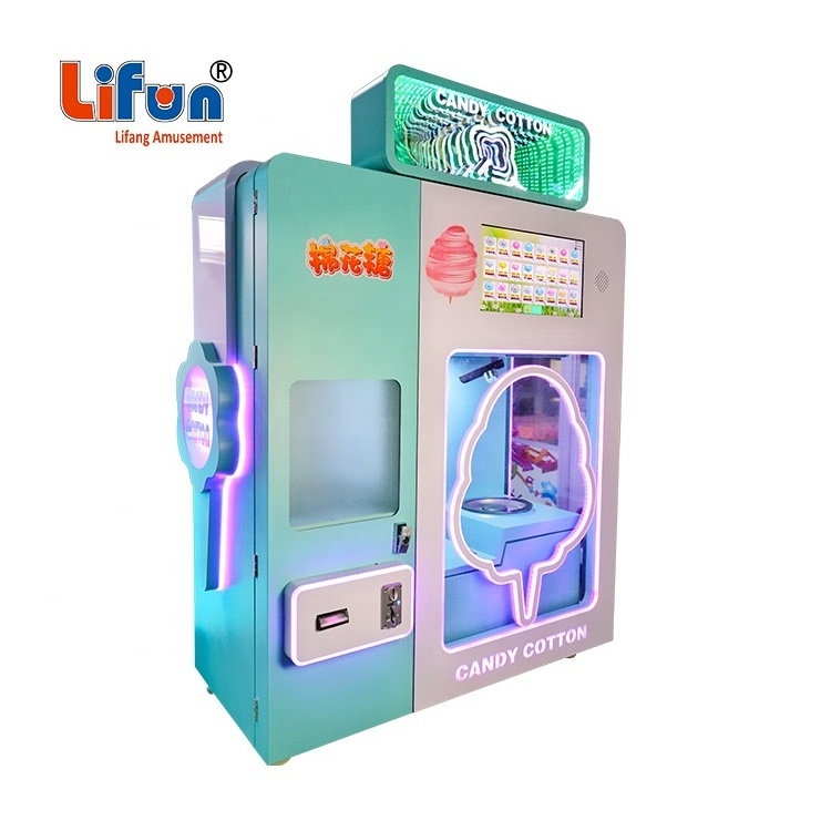 Cotton Candy Crazye New Sale Unattended Operation Commercial Multi Flavors Flower Automatic Cotton Candy Vending Machine