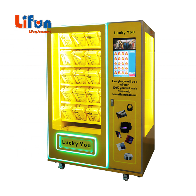 Coin And Banknote Operated Mystery Box Game Vending Machine, Customized Lucky Box Vending Game Machine For Sale