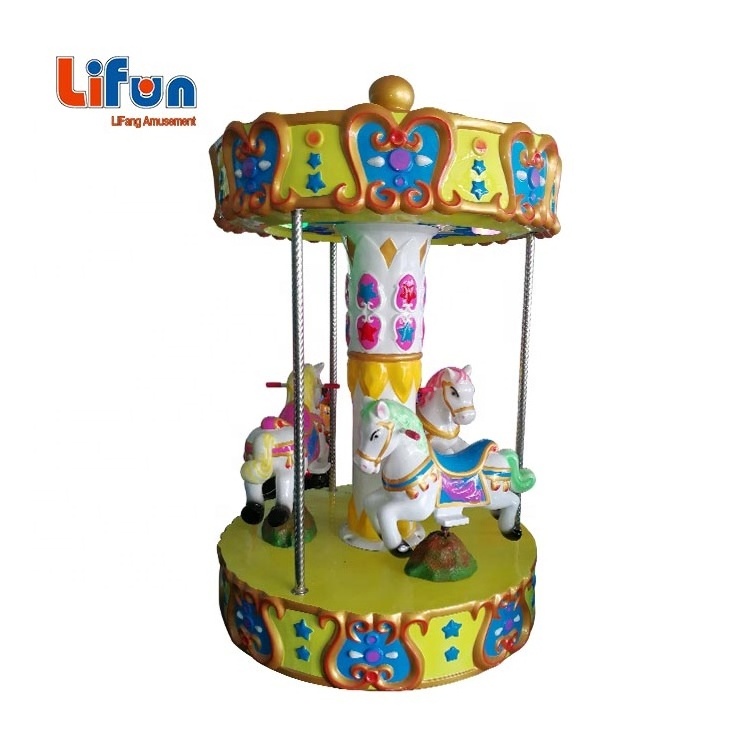 indoor playground amusement park mini fairground rides small carousel 3 seats mini carousel horse ride for sale